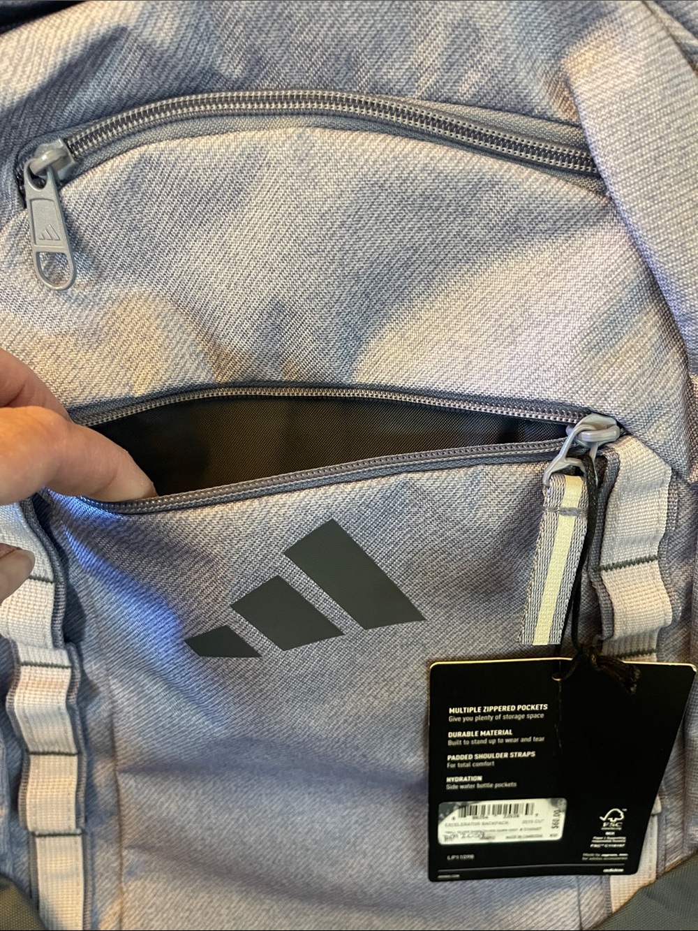 Adidas Excelerator Light Purple & Gray Backpack - Picture 3 of 10